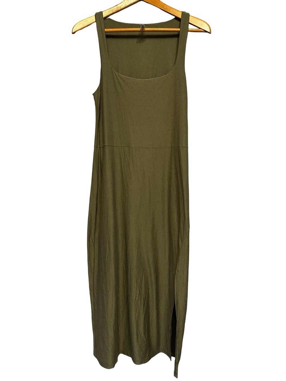 Beyond Yoga Green Featherweight Getaway Dress SZ Medium MIDI Sleeveless Casual